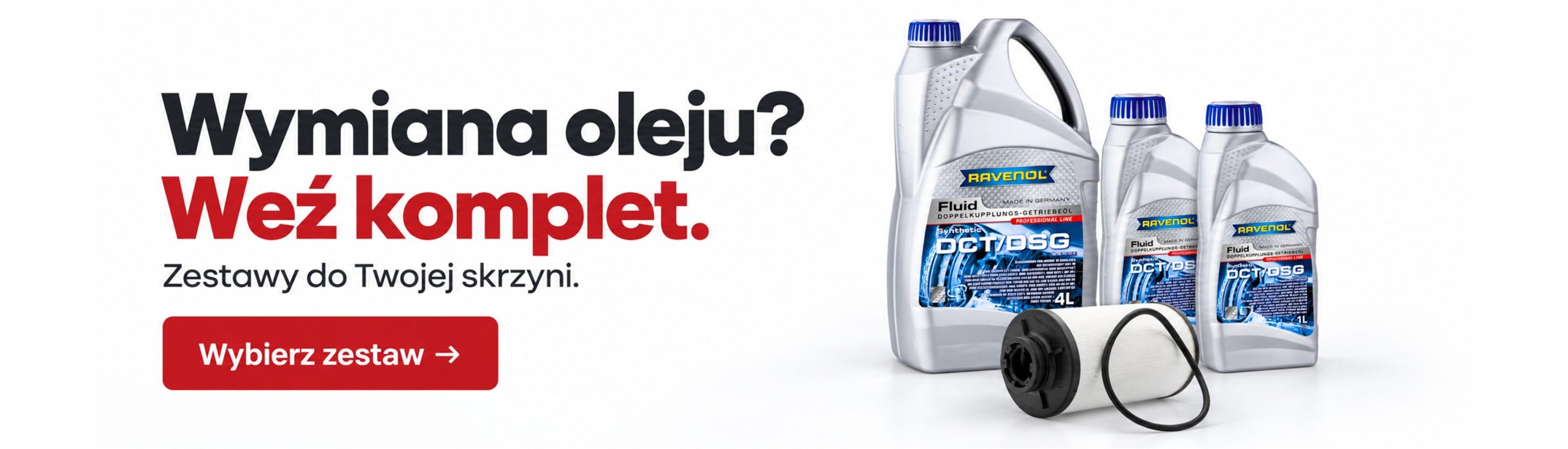 Wymiana oleju? Weź komplet. Zestawy do twojej skrzyni. Wybierz zestaw.