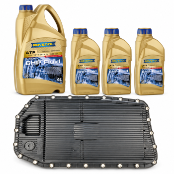 Zestaw 6HP19: miska z filtrem oraz olej RAVENOL ATF 6 HP 4L i trzy butelki 1L