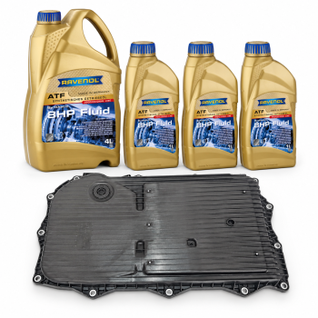 Zestaw olejowy 8HP – miska płytka ZF + RAVENOL ATF 8 HP 7L – składniki zestawu